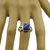 Laura Trendy Blue Solitaire Ring with Silver Band